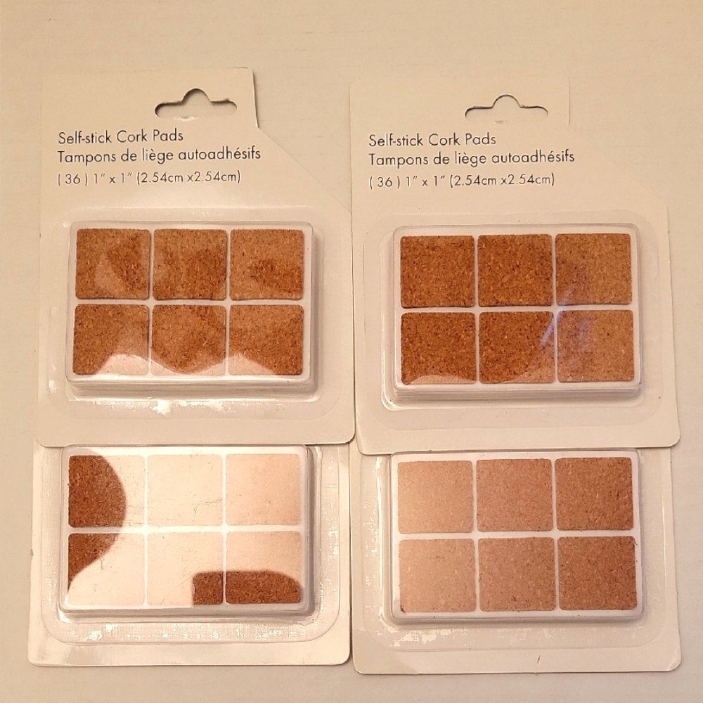 💚 144 Self-Stick CORK PADS New In Package - Picture 1 of 3